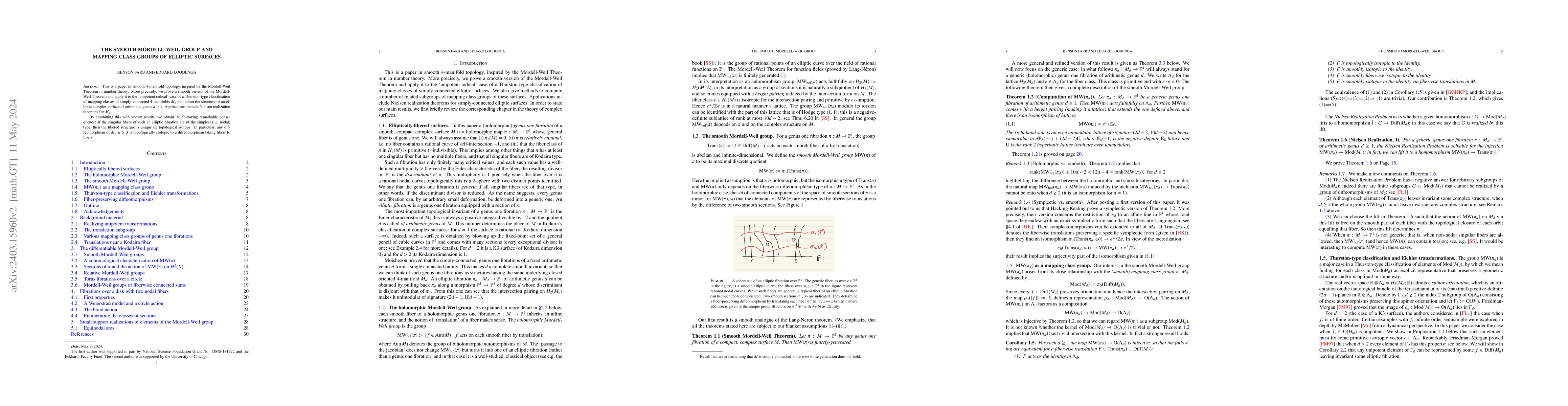Thumbnail for The smooth Mordell-Weil group and mapping class groups of elliptic
  surfaces