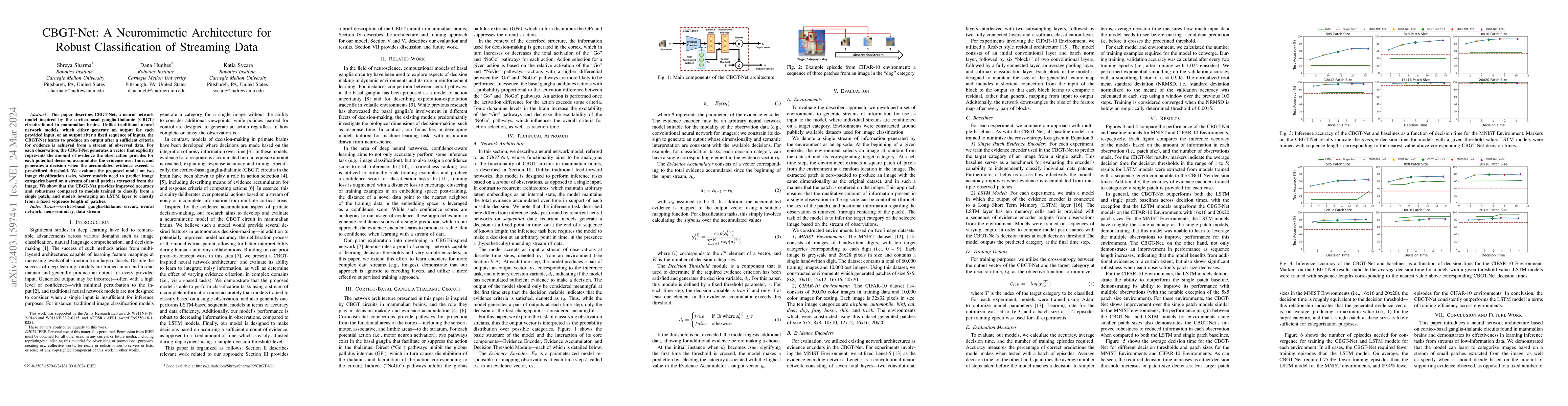 Thumbnail for CBGT-Net: A Neuromimetic Architecture for Robust Classification of
  Streaming Data