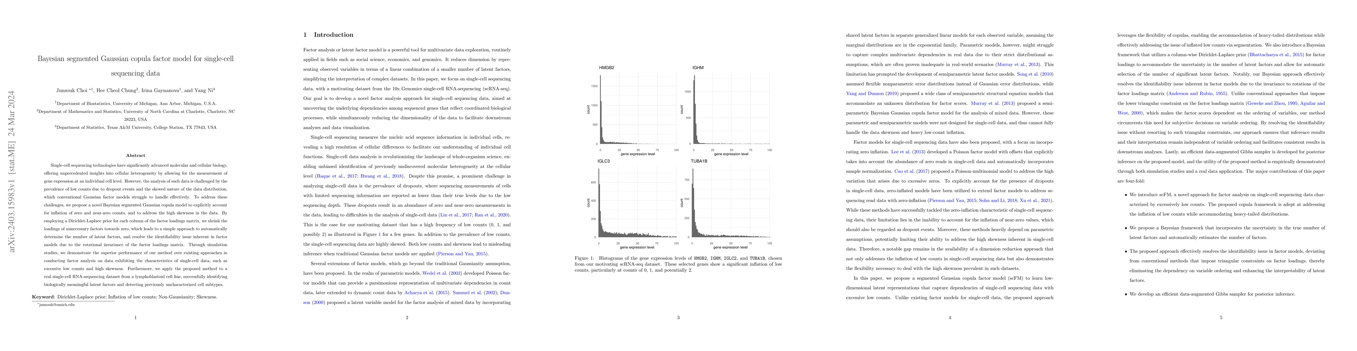 Thumbnail for Bayesian segmented Gaussian copula factor model for single-cell
  sequencing data