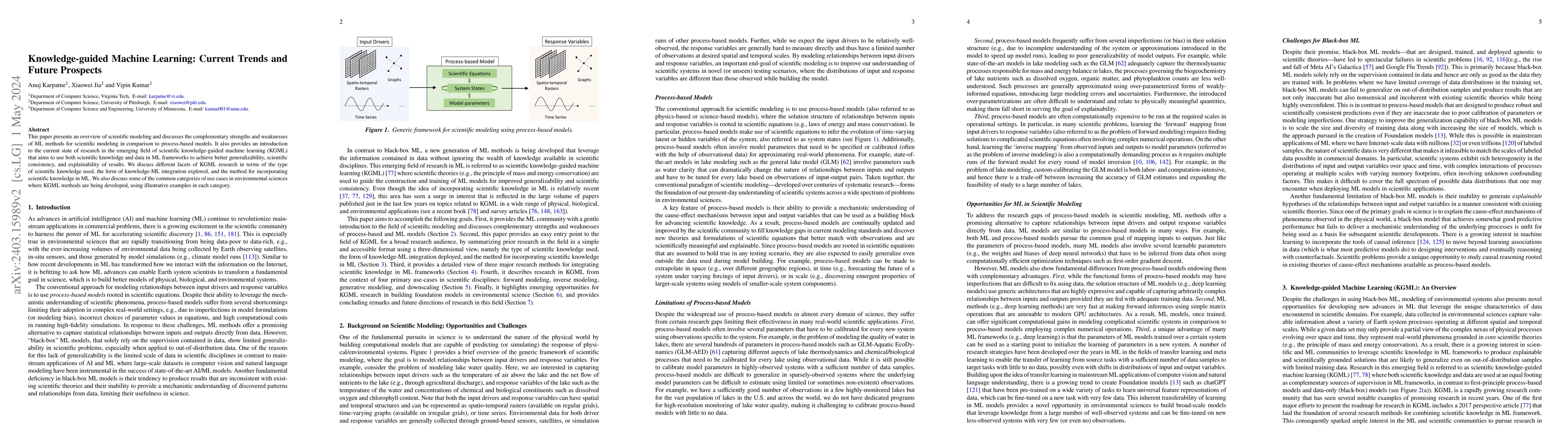 Thumbnail for Knowledge-guided Machine Learning: Current Trends and Future Prospects