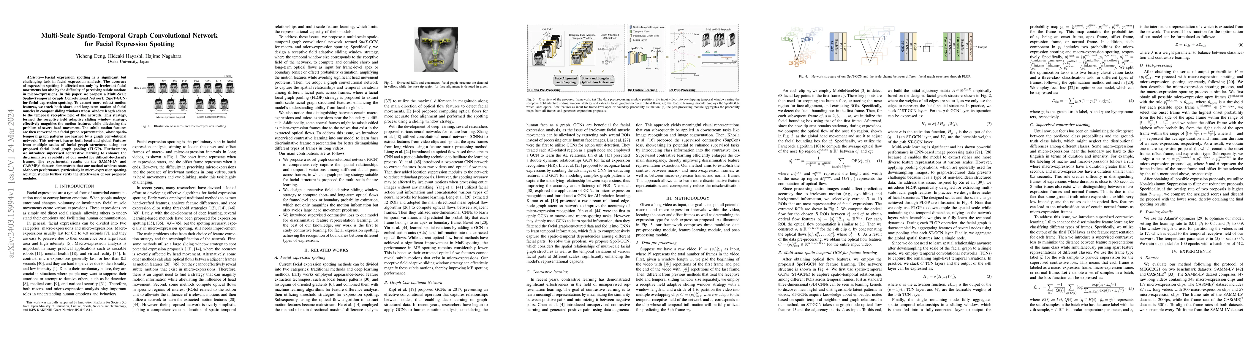 Thumbnail for Multi-Scale Spatio-Temporal Graph Convolutional Network for Facial
  Expression Spotting