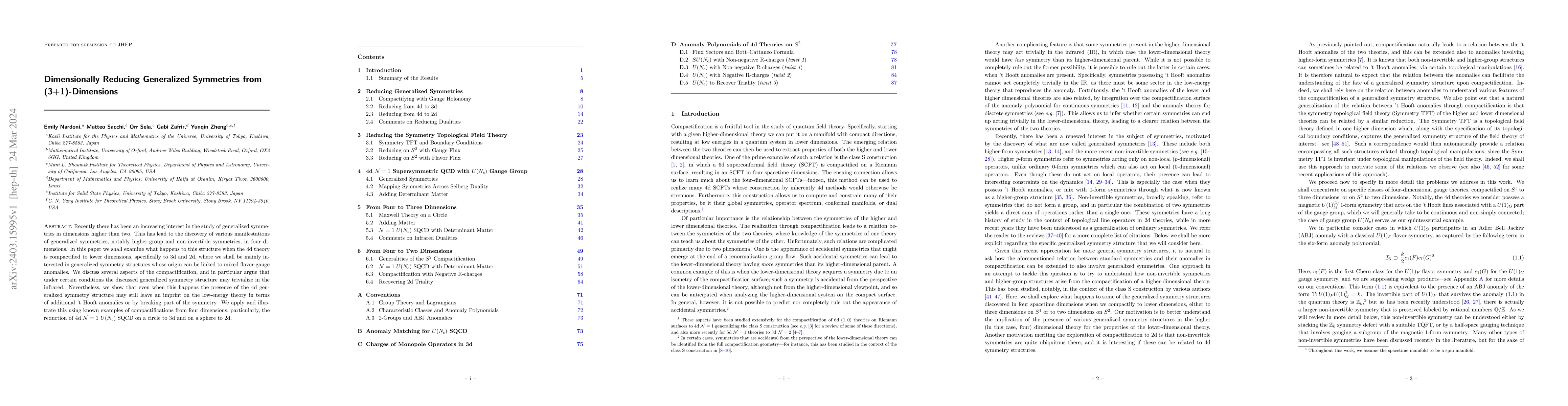 Thumbnail for Dimensionally Reducing Generalized Symmetries from (3+1)-Dimensions