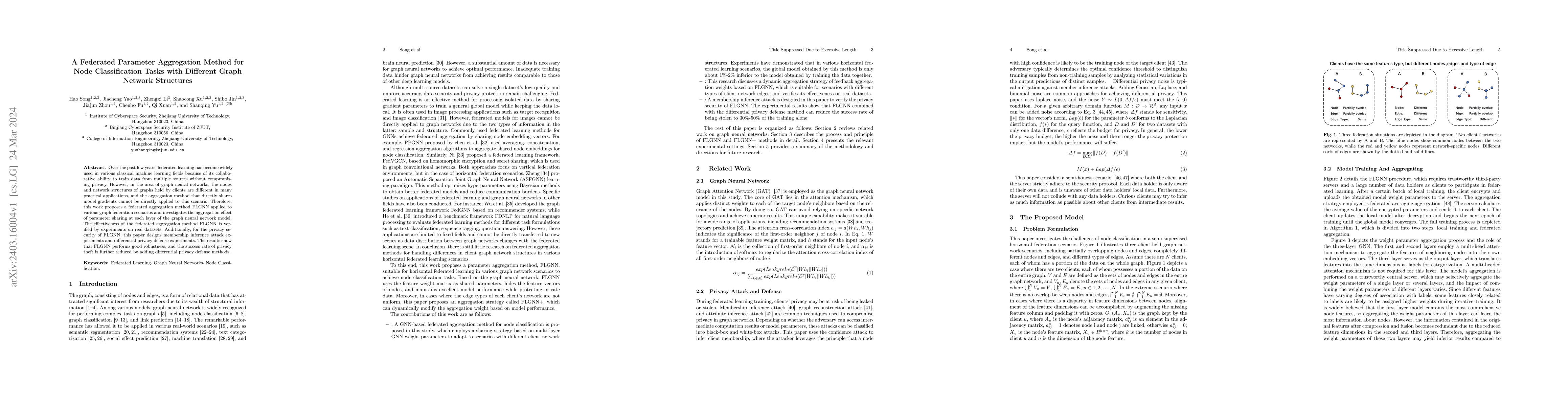 Thumbnail for A Federated Parameter Aggregation Method for Node Classification Tasks
  with Different Graph Network Structures