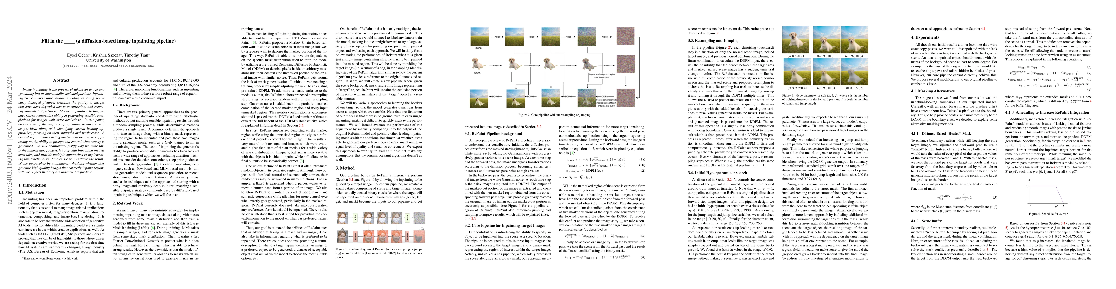 Thumbnail for Fill in the ____ (a Diffusion-based Image Inpainting Pipeline)