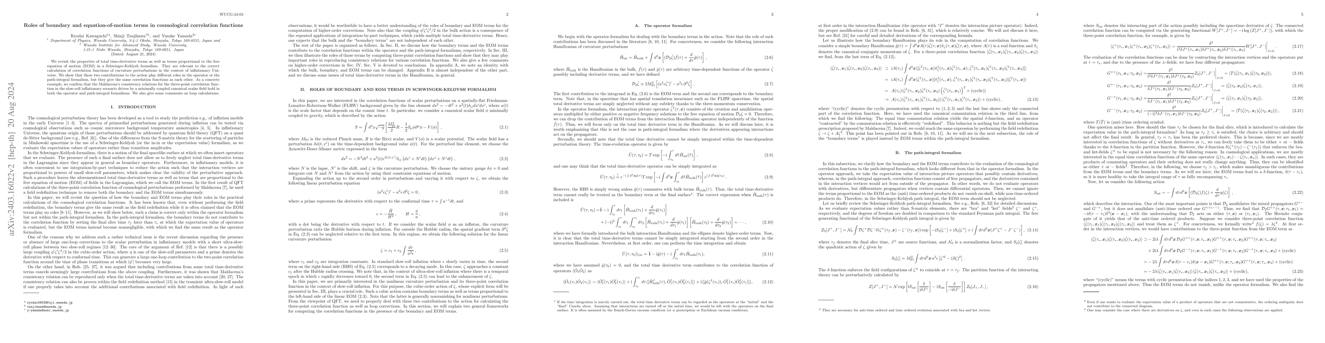 Thumbnail for Roles of boundary and equation-of-motion terms in cosmological
  correlation functions