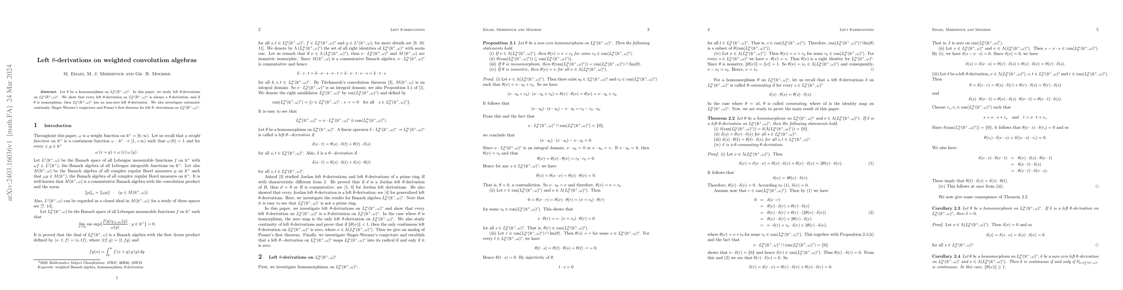 Thumbnail for Left $\theta$-derivations on weighted convolution algebras