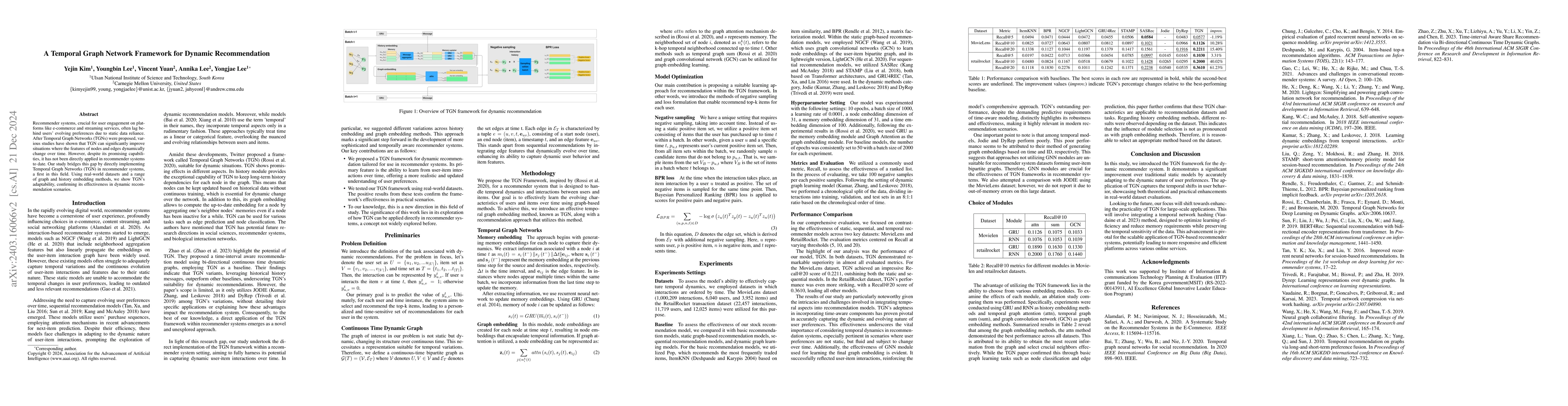 Thumbnail for A Temporal Graph Network Framework for Dynamic Recommendation