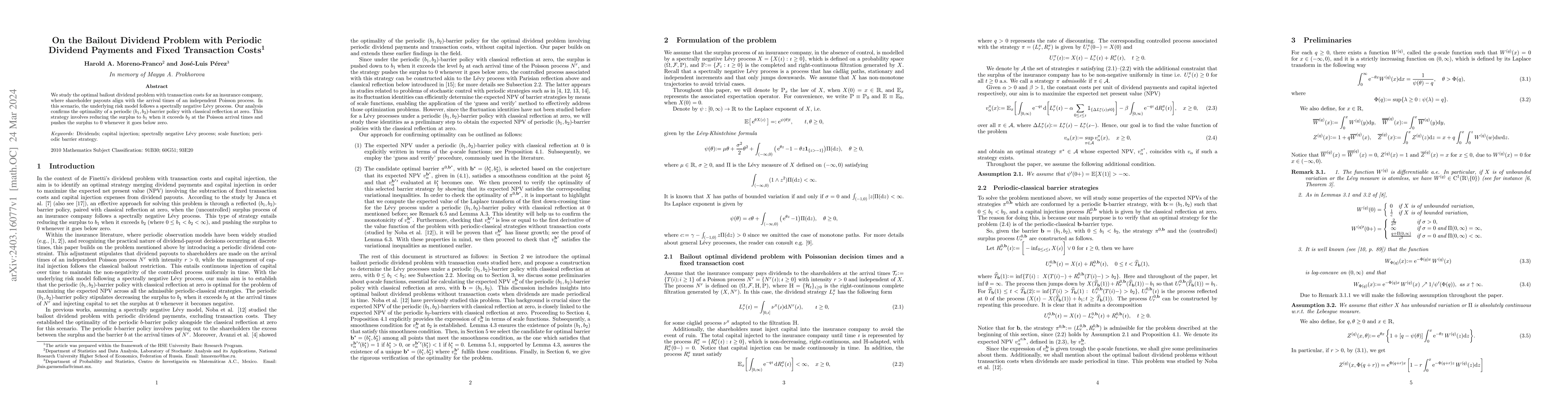 Thumbnail for On the Bailout Dividend Problem with Periodic Dividend Payments and
  Fixed Transaction Costs