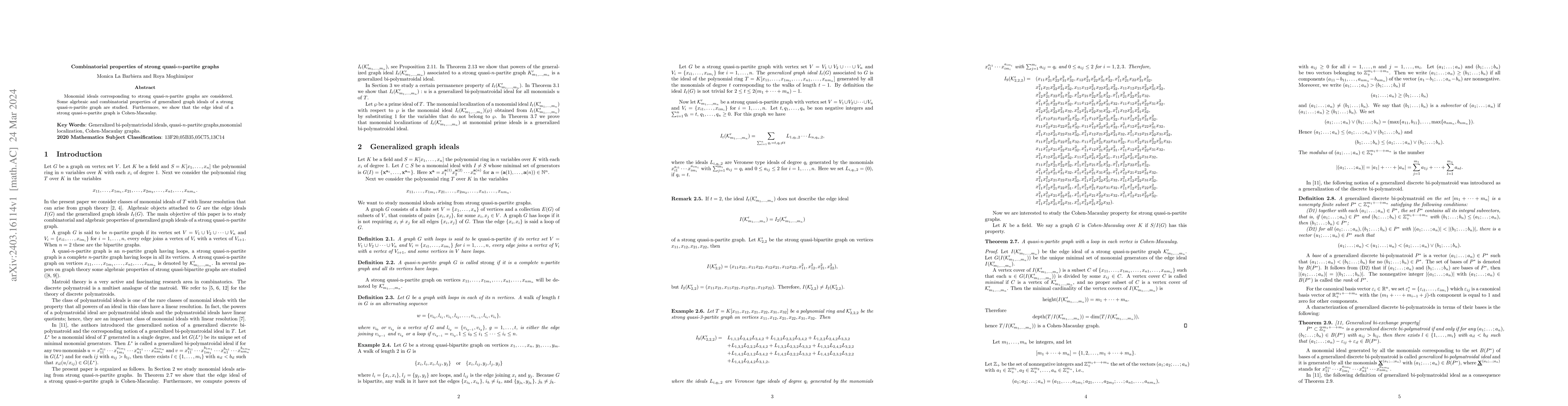 Thumbnail for Combinatorial properties of strong quasi-n-partite graphs