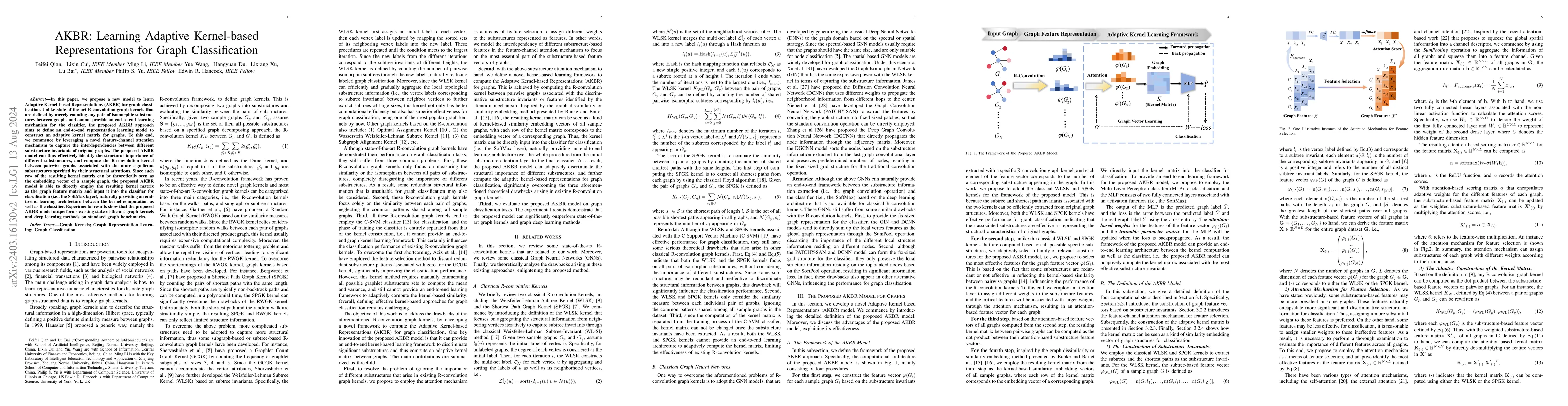 Thumbnail for AKBR: Learning Adaptive Kernel-based Representations for Graph
  Classification