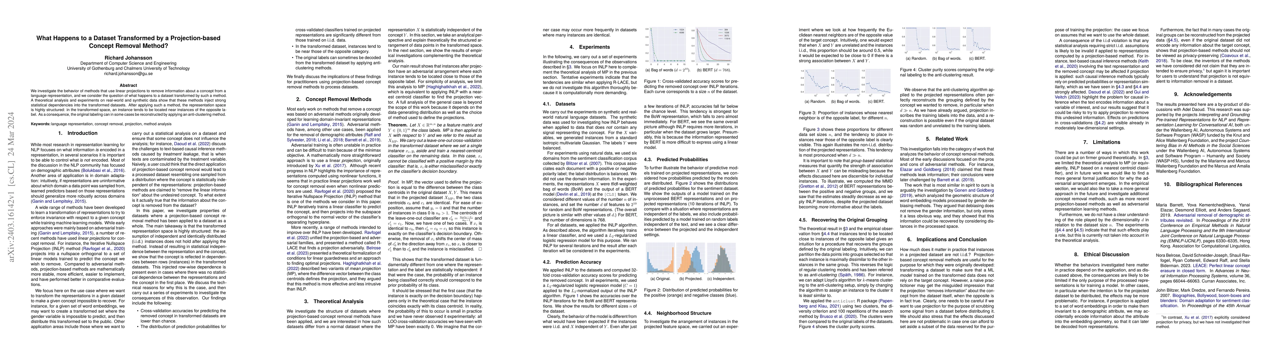 Thumbnail for What Happens to a Dataset Transformed by a Projection-based Concept
  Removal Method?
