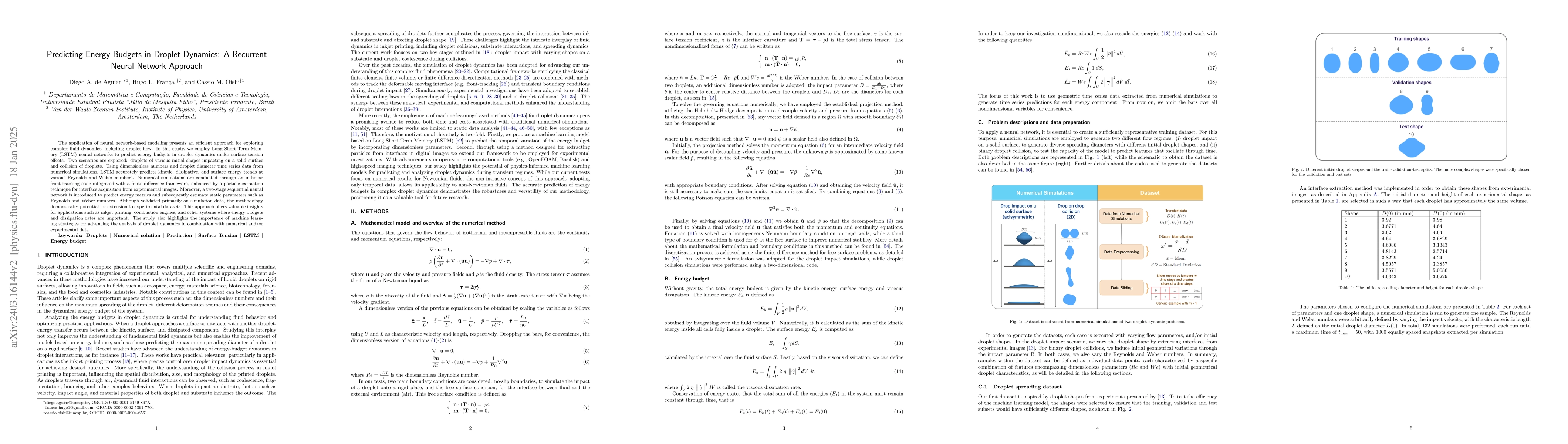 Thumbnail for Predicting Energy Budgets in Droplet Dynamics: A Recurrent Neural
  Network Approach
