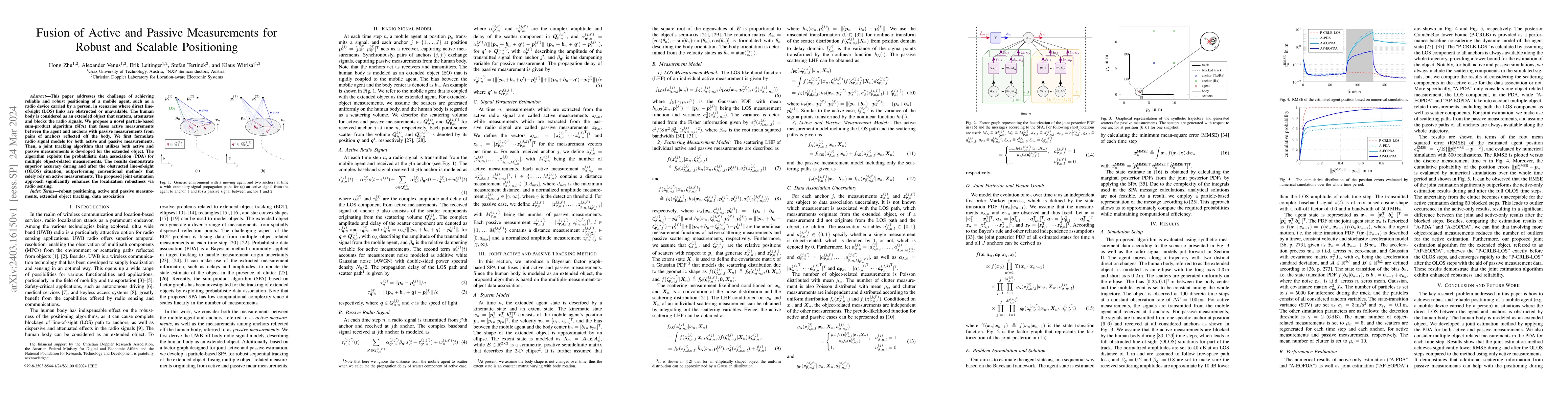 Thumbnail for Fusion of Active and Passive Measurements for Robust and Scalable
  Positioning