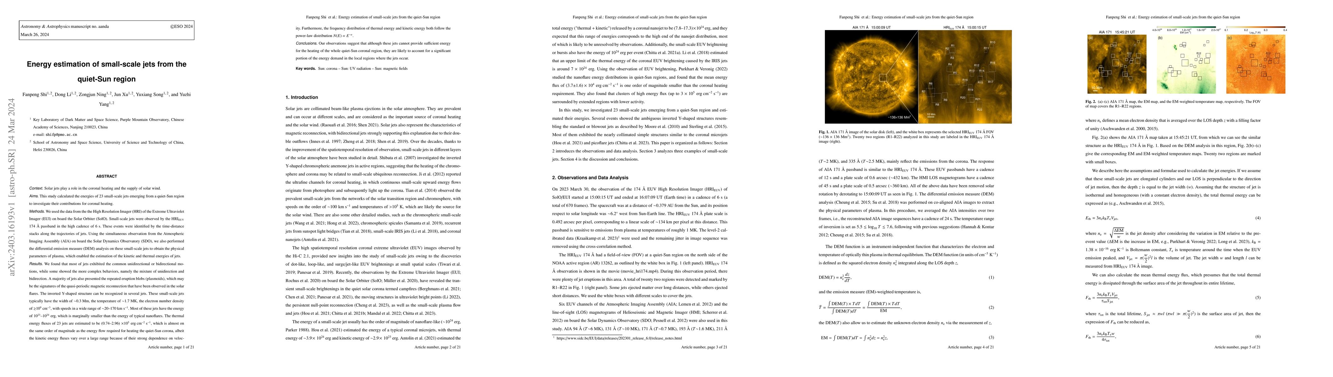 Thumbnail for Energy estimation of small-scale jets from the quiet-Sun region