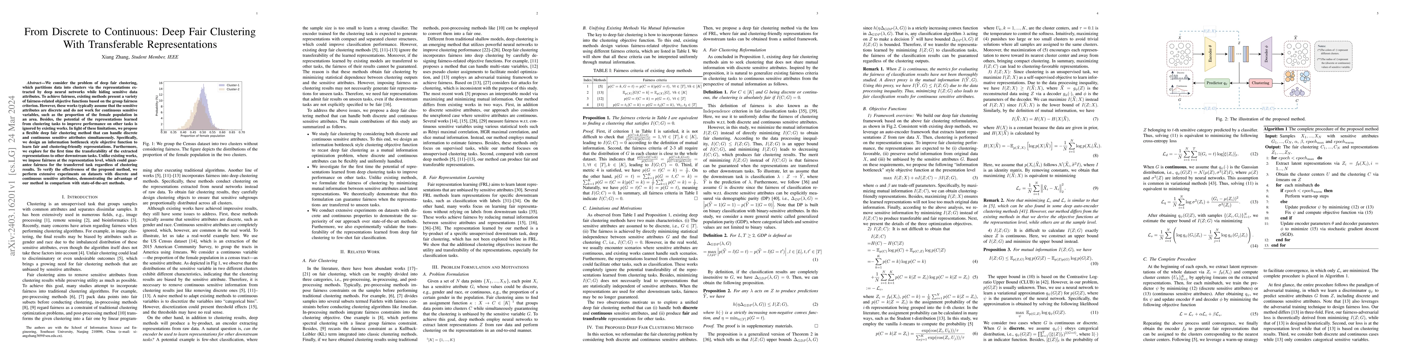 Thumbnail for From Discrete to Continuous: Deep Fair Clustering With Transferable
  Representations