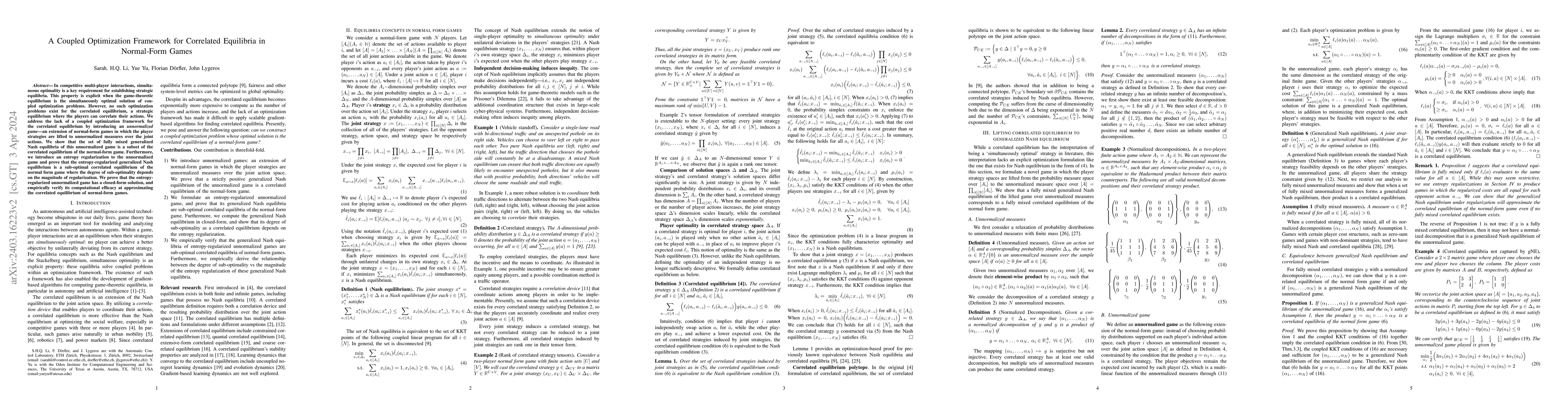 Thumbnail for A Coupled Optimization Framework for Correlated Equilibria in
  Normal-Form Game