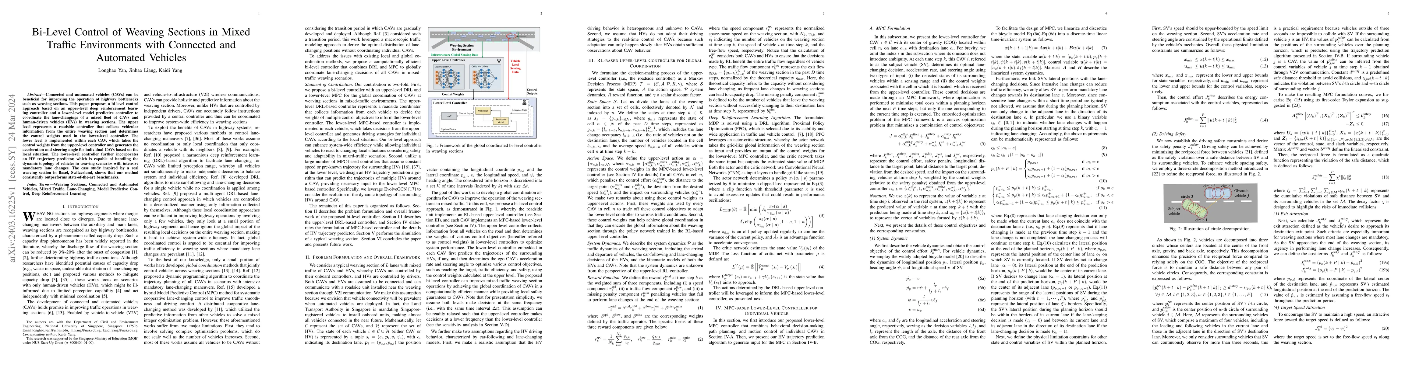 Thumbnail for Bi-Level Control of Weaving Sections in Mixed Traffic Environments with
  Connected and Automated Vehicles