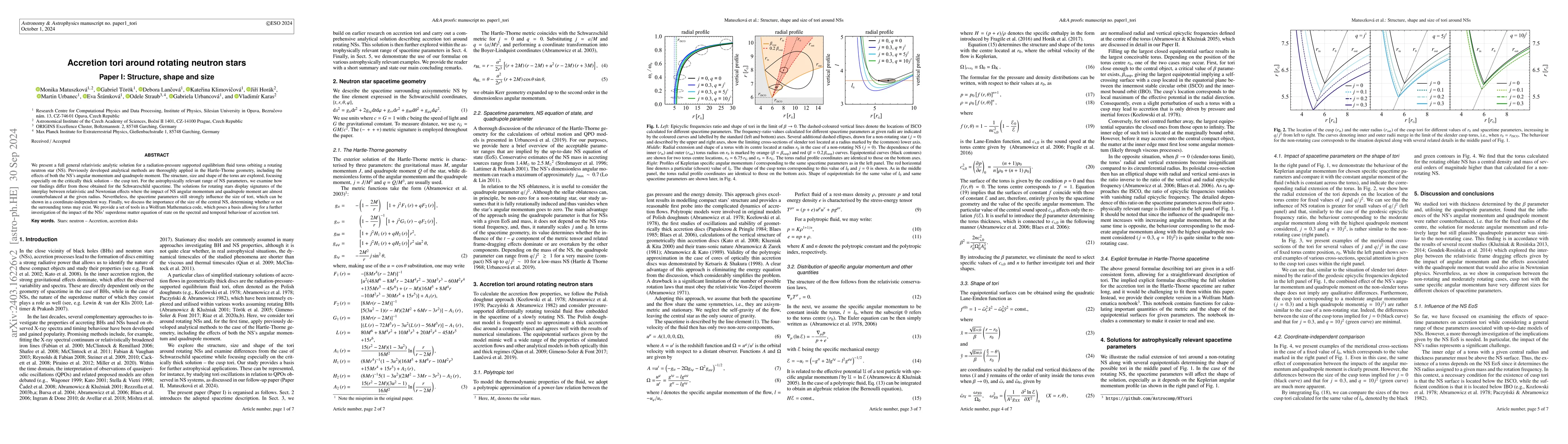 Thumbnail for Accretion tori around rotating neutron stars -- Paper I: Structure,
  shape and size