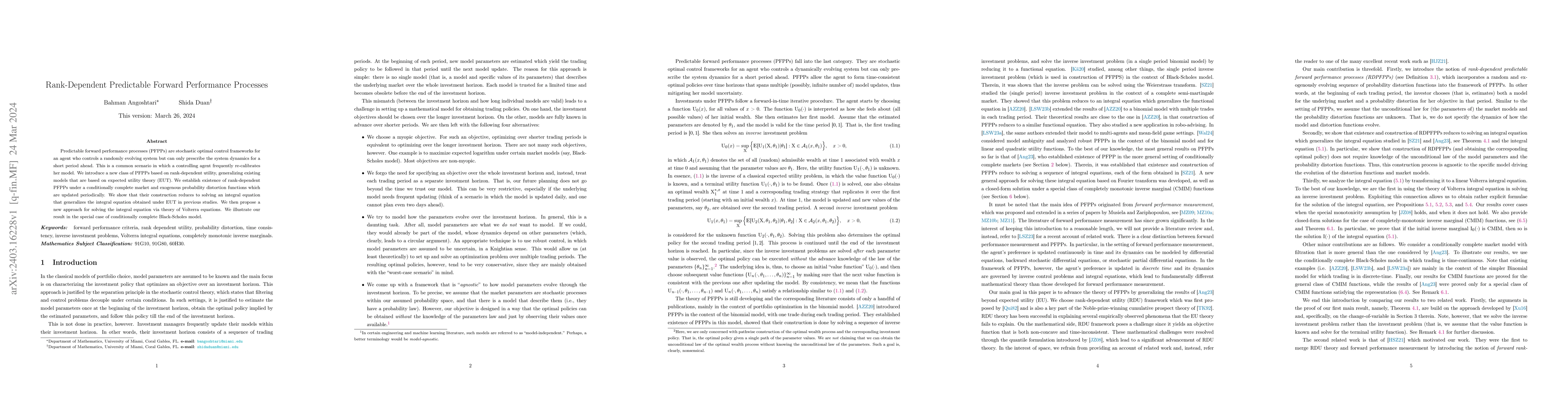 Thumbnail for Rank-Dependent Predictable Forward Performance Processes