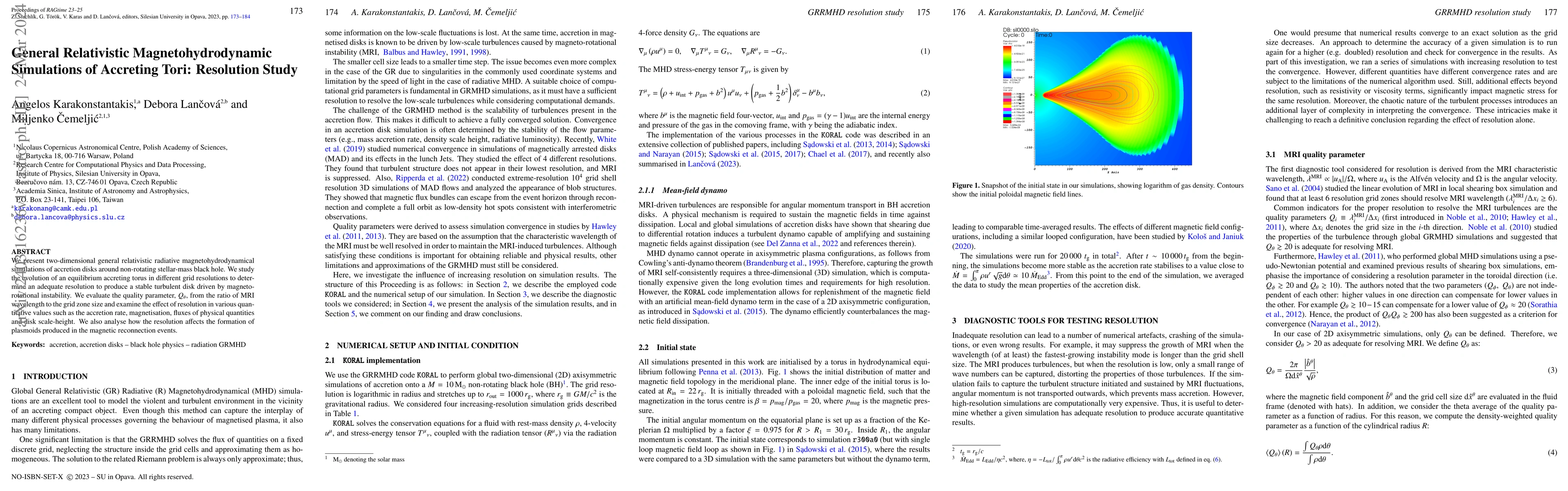 Thumbnail for General Relativistic Magnetohydrodynamic Simulations of Accreting Tori:
  Resolution Study
