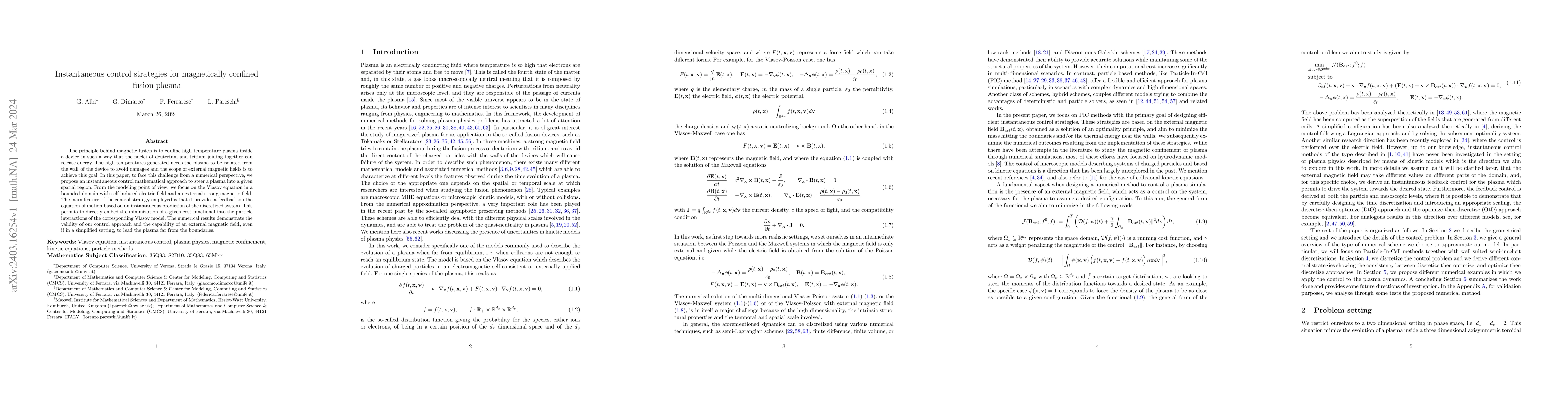 Thumbnail for Instantaneous control strategies for magnetically confined fusion plasma