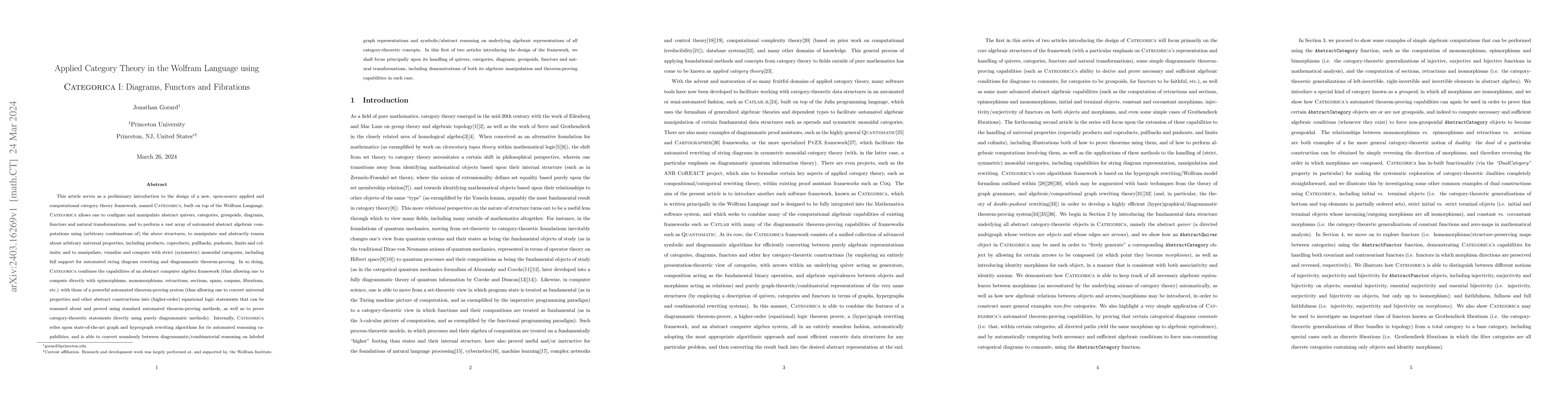 Thumbnail for Applied Category Theory in the Wolfram Language using Categorica I:
  Diagrams, Functors and Fibrations