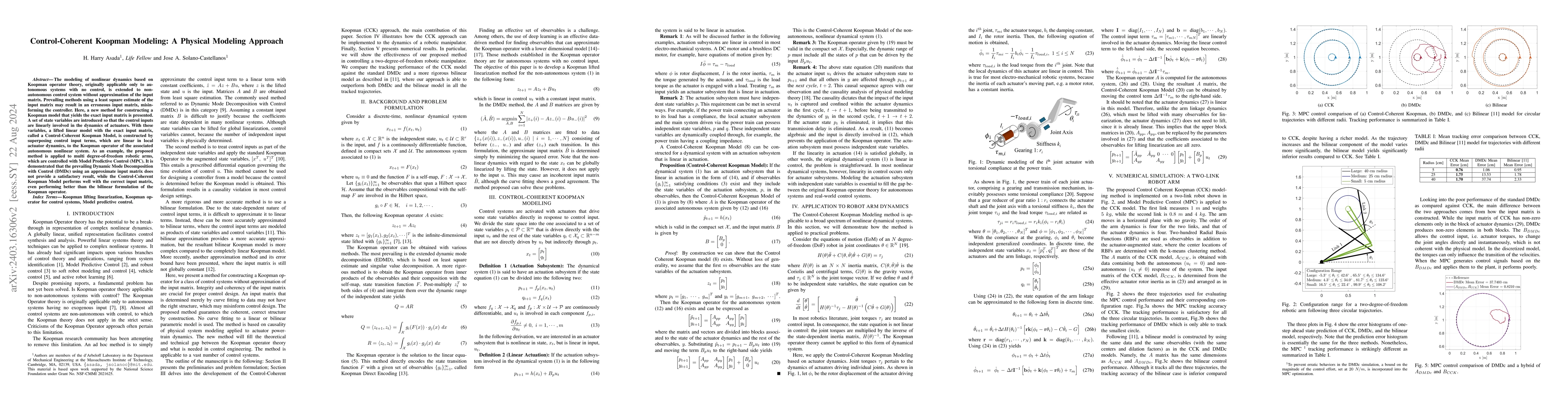Thumbnail for Control-Coherent Koopman Modeling: A Physical Modeling Approach
