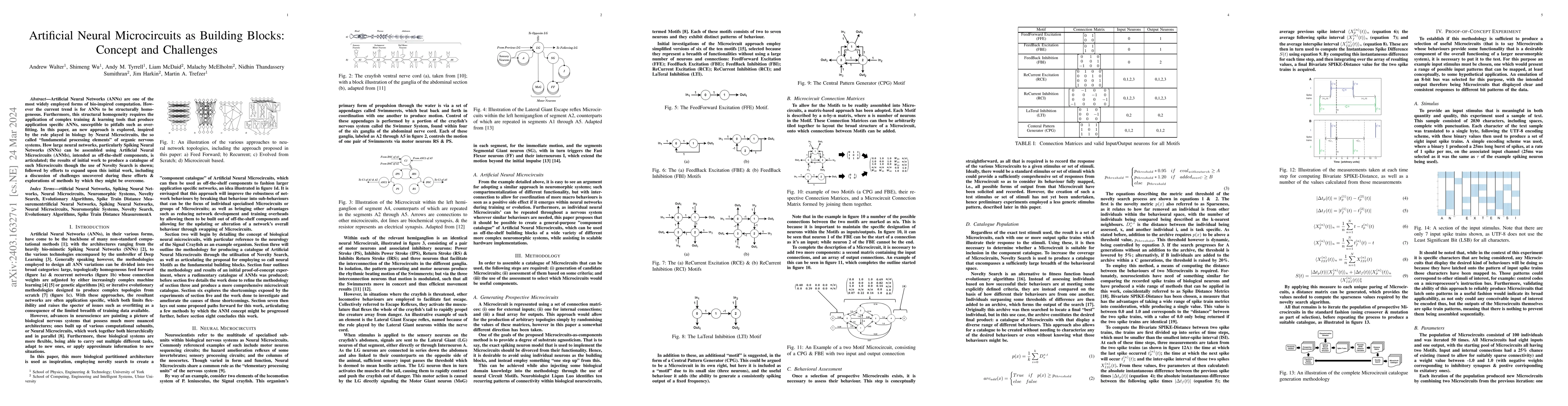 Thumbnail for Artificial Neural Microcircuits as Building Blocks: Concept and
  Challenges