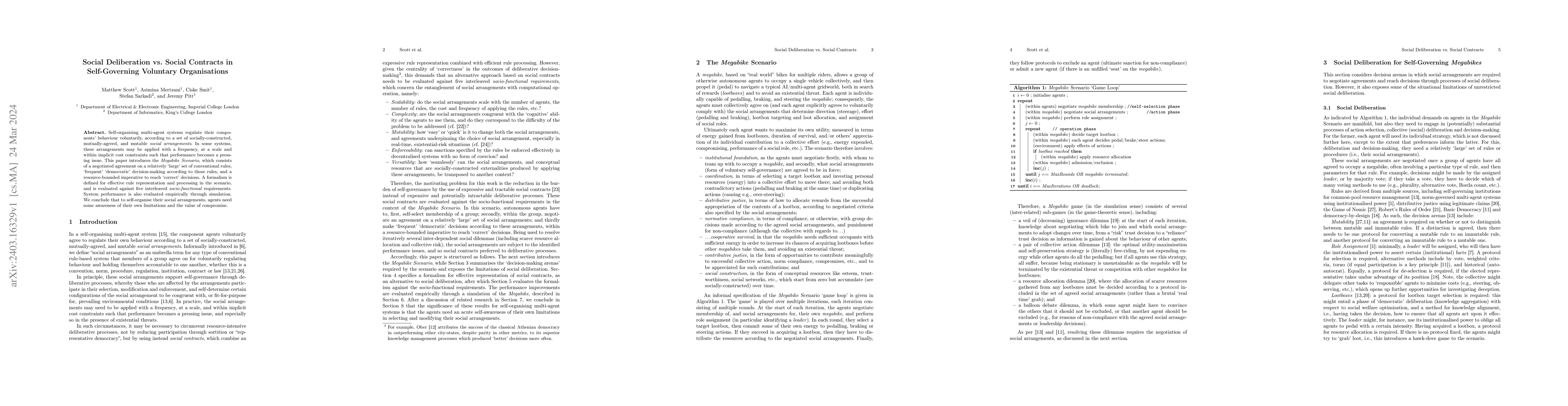 Thumbnail for Social Deliberation vs. Social Contracts in Self-Governing Voluntary
  Organisations