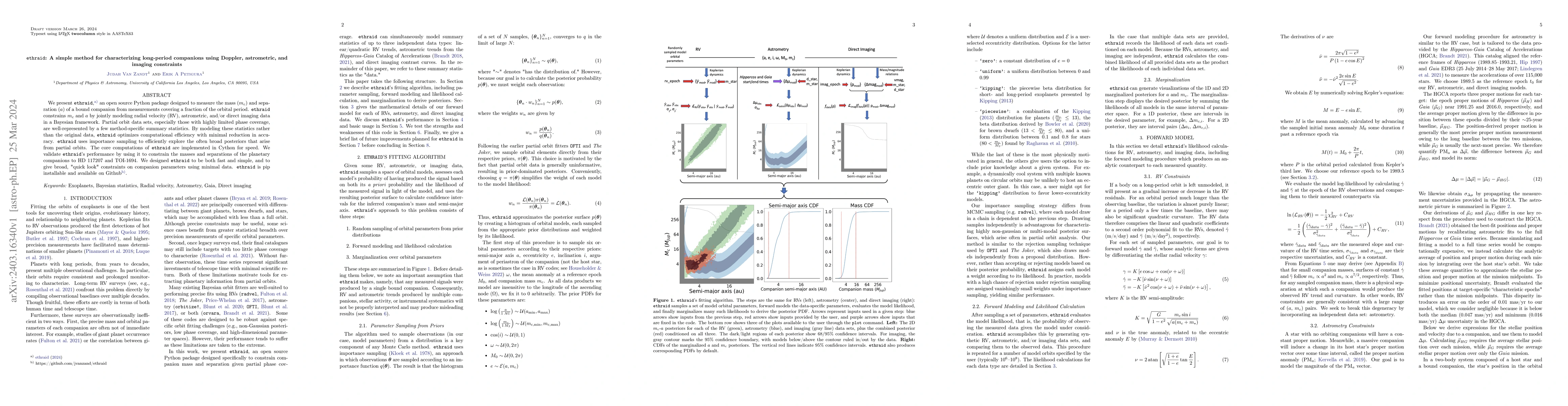 Thumbnail for ethraid: A simple method for characterizing long-period companions using
  Doppler, astrometric, and imaging constraints