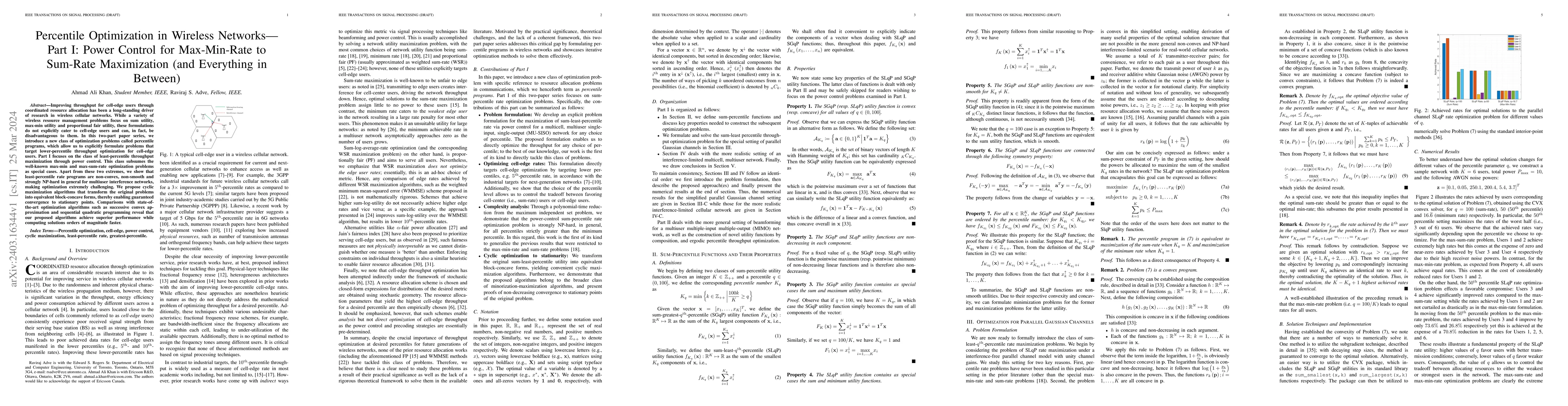 Thumbnail for Percentile Optimization in Wireless Networks- Part I: Power Control for
  Max-Min-Rate to Sum-Rate Maximization (and Everything in Between)