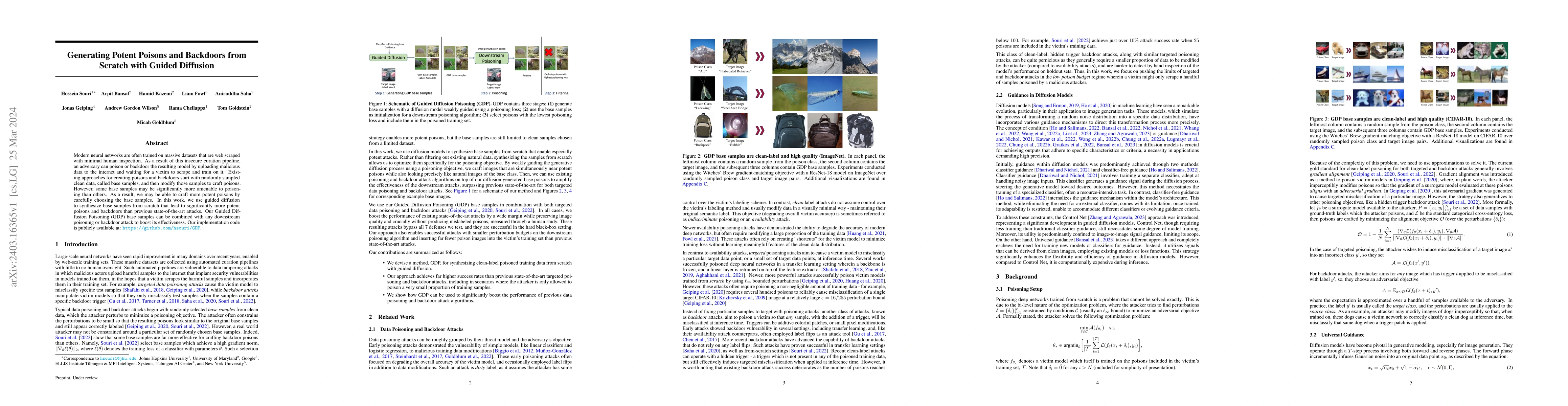 Thumbnail for Generating Potent Poisons and Backdoors from Scratch with Guided
  Diffusion