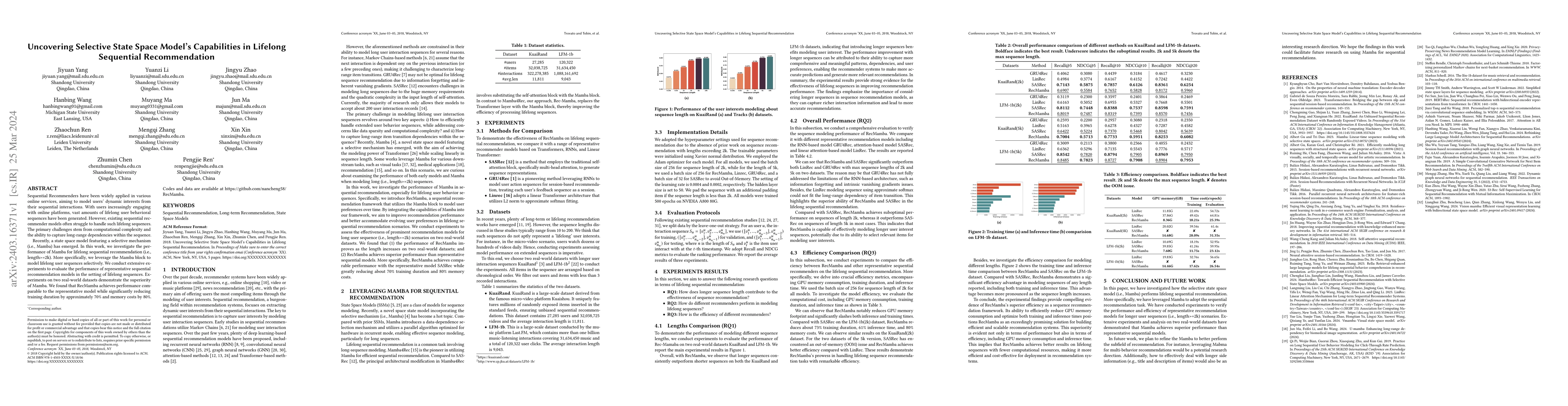 Thumbnail for Uncovering Selective State Space Model's Capabilities in Lifelong
  Sequential Recommendation