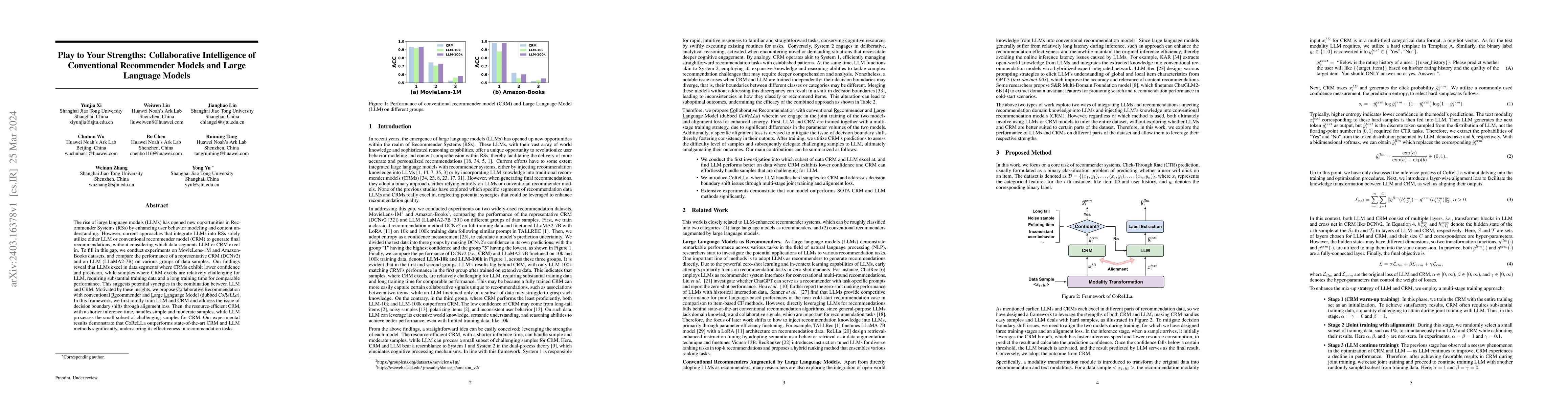Thumbnail for Play to Your Strengths: Collaborative Intelligence of Conventional
  Recommender Models and Large Language Models