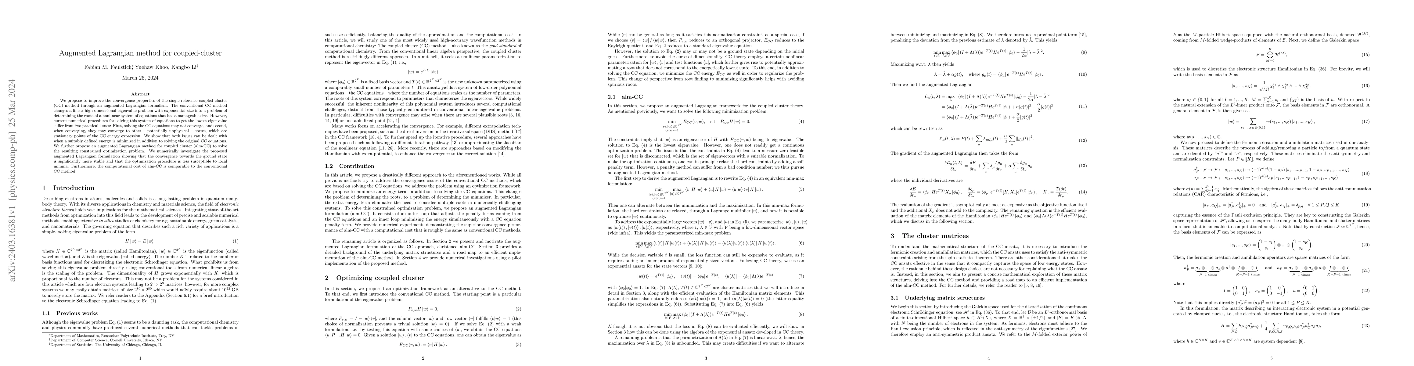 Thumbnail for Augmented Lagrangian method for coupled-cluster