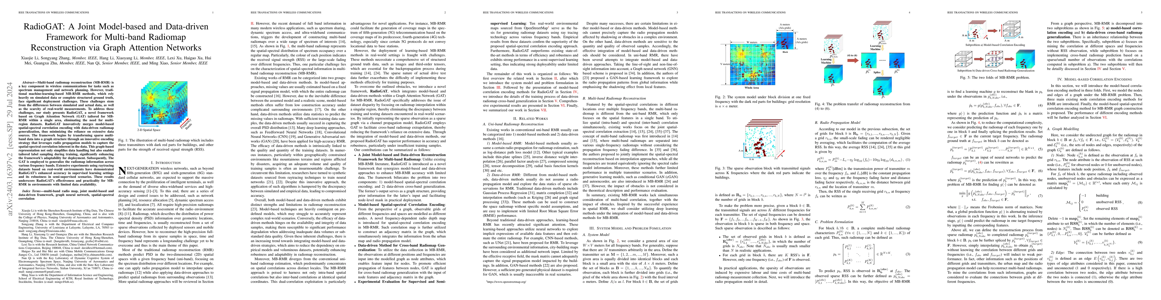 Thumbnail for RadioGAT: A Joint Model-based and Data-driven Framework for Multi-band
  Radiomap Reconstruction via Graph Attention Networks