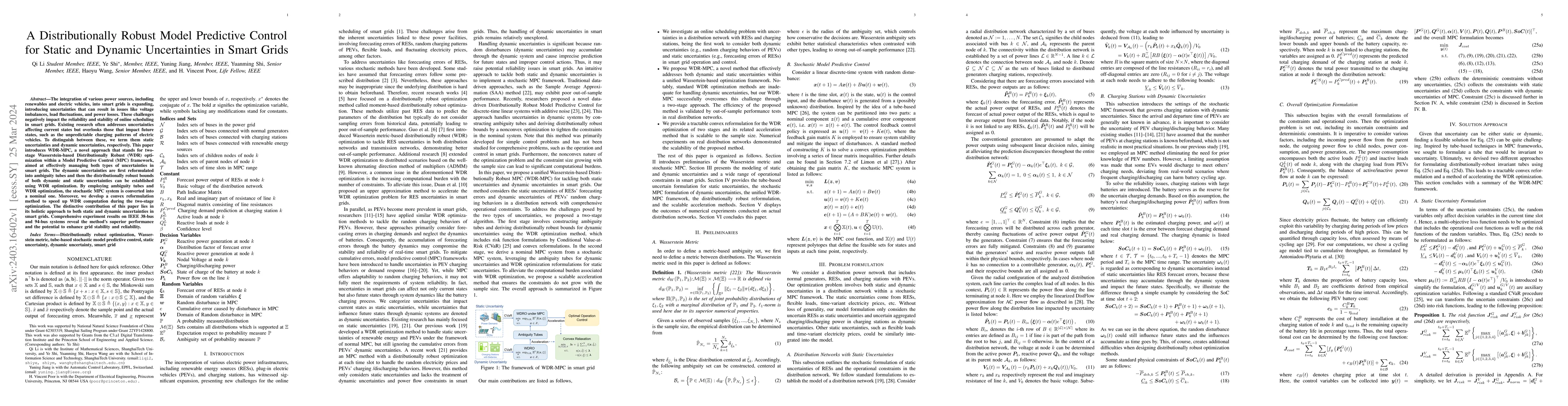 Thumbnail for A Distributionally Robust Model Predictive Control for Static and
  Dynamic Uncertainties in Smart Grids