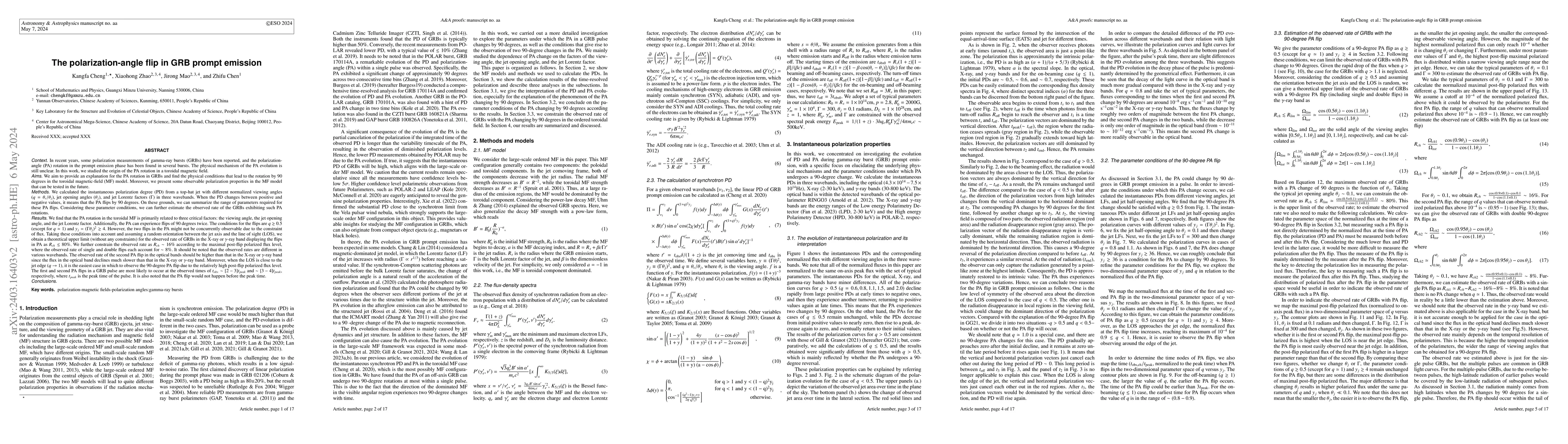 Thumbnail for The polarization-angle flip in GRB prompt emission