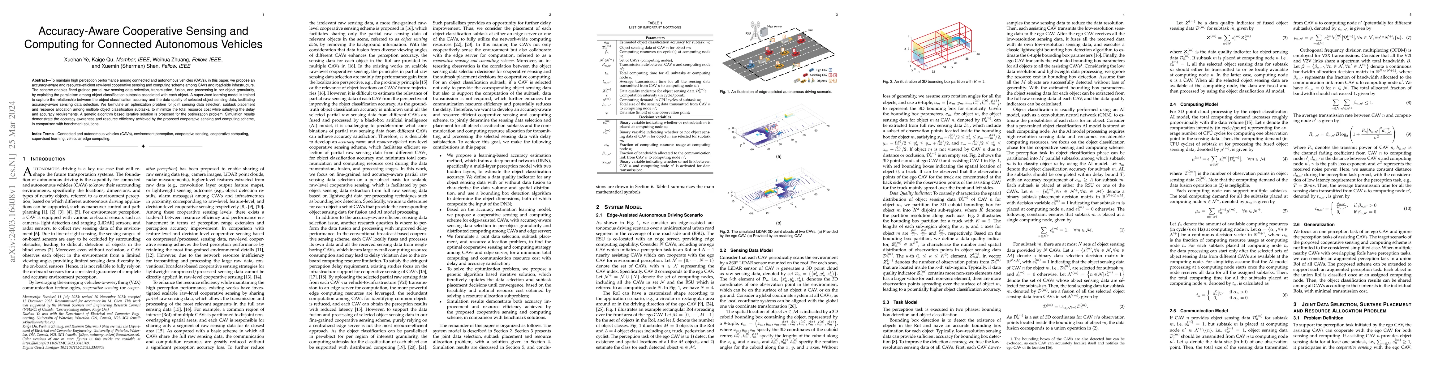Thumbnail for Accuracy-Aware Cooperative Sensing and Computing for Connected
  Autonomous Vehicles