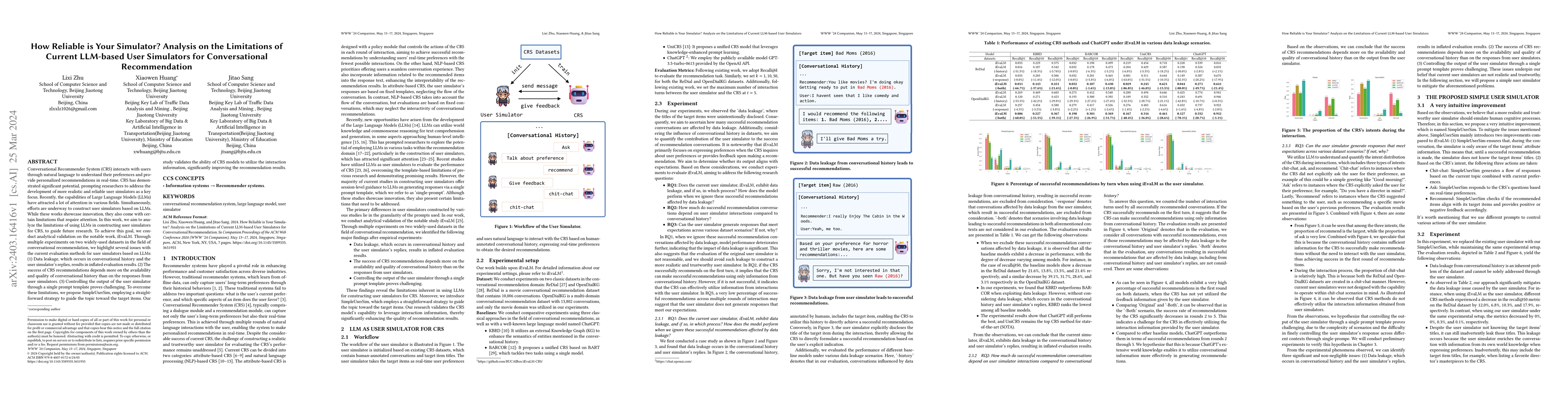 Thumbnail for How Reliable is Your Simulator? Analysis on the Limitations of Current
  LLM-based User Simulators for Conversational Recommendation