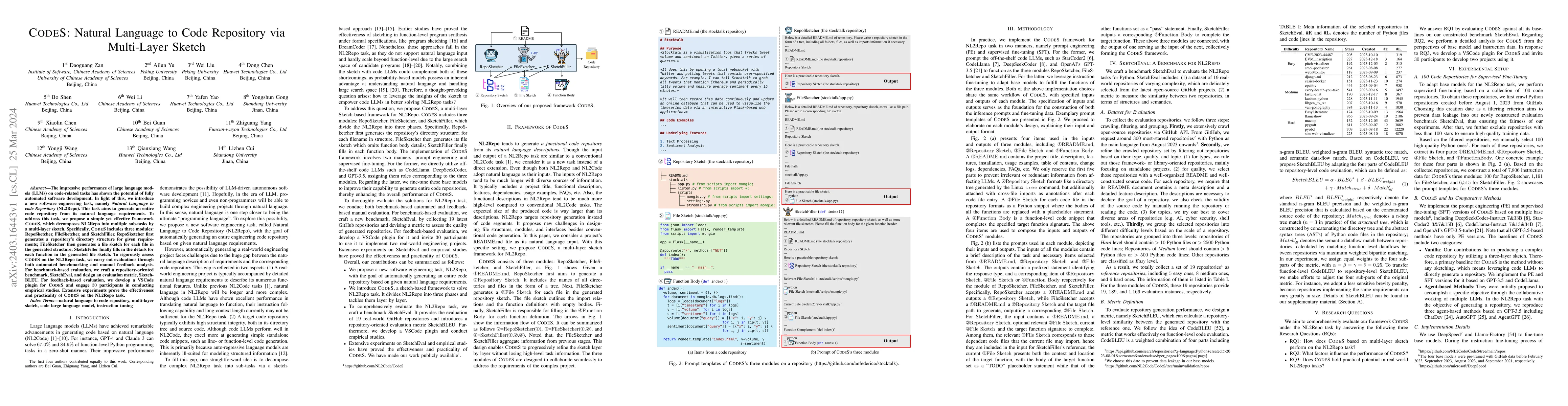 Thumbnail for CodeS: Natural Language to Code Repository via Multi-Layer Sketch