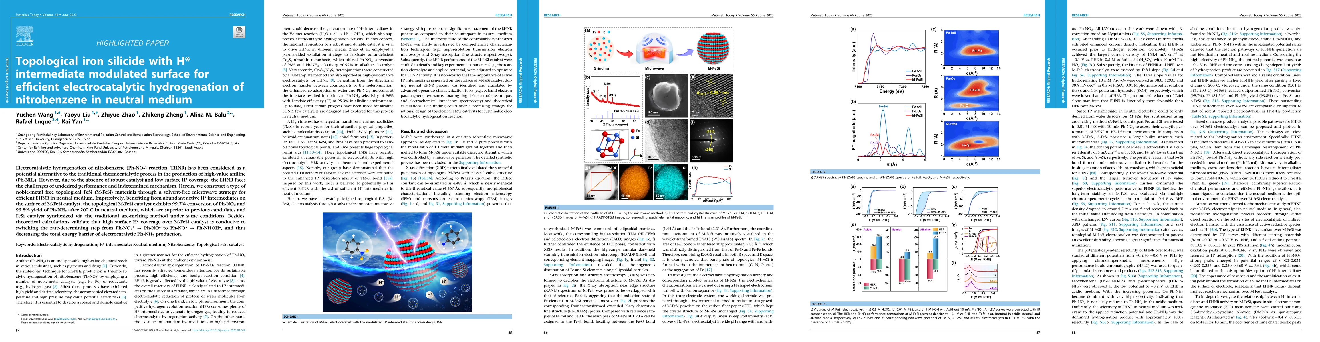 Thumbnail for Topological iron silicide with H* intermediate modulated surface for
  efficient electrocatalytic hydrogenation of nitrobenzene in neutral medium