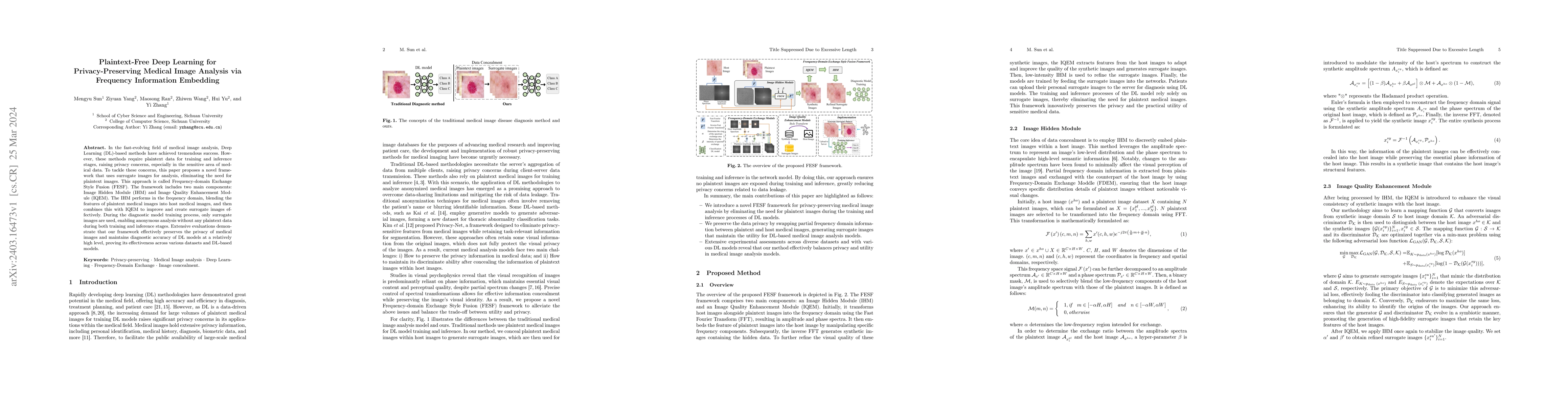 Thumbnail for Plaintext-Free Deep Learning for Privacy-Preserving Medical Image
  Analysis via Frequency Information Embedding