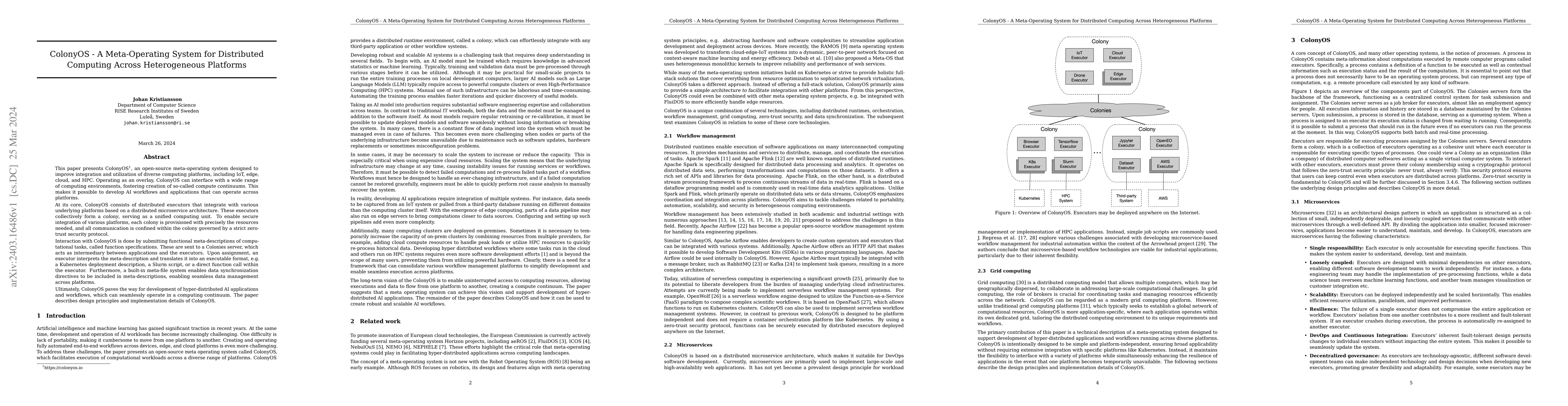 Thumbnail for ColonyOS -- A Meta-Operating System for Distributed Computing Across
  Heterogeneous Platform