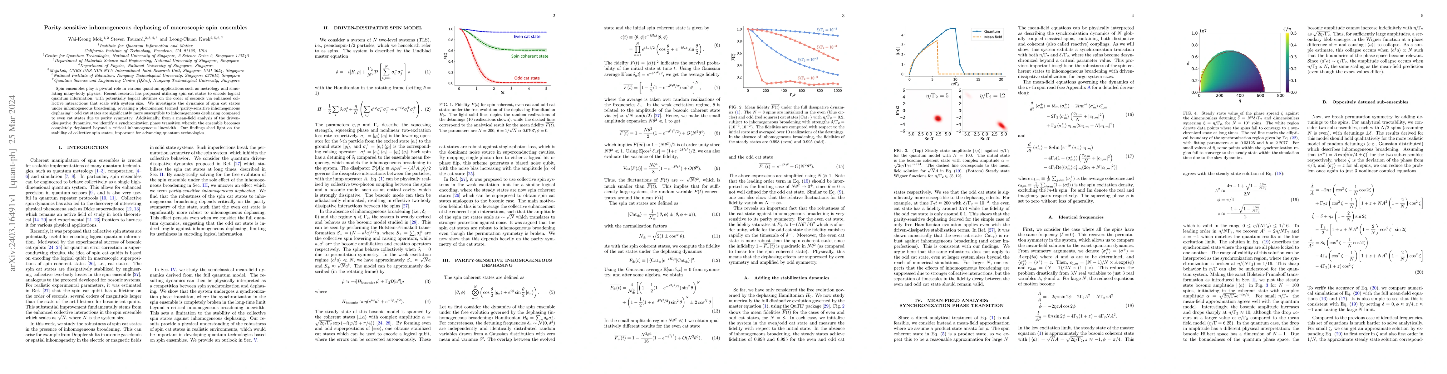 Thumbnail for Parity-sensitive inhomogeneous dephasing of macroscopic spin ensembles