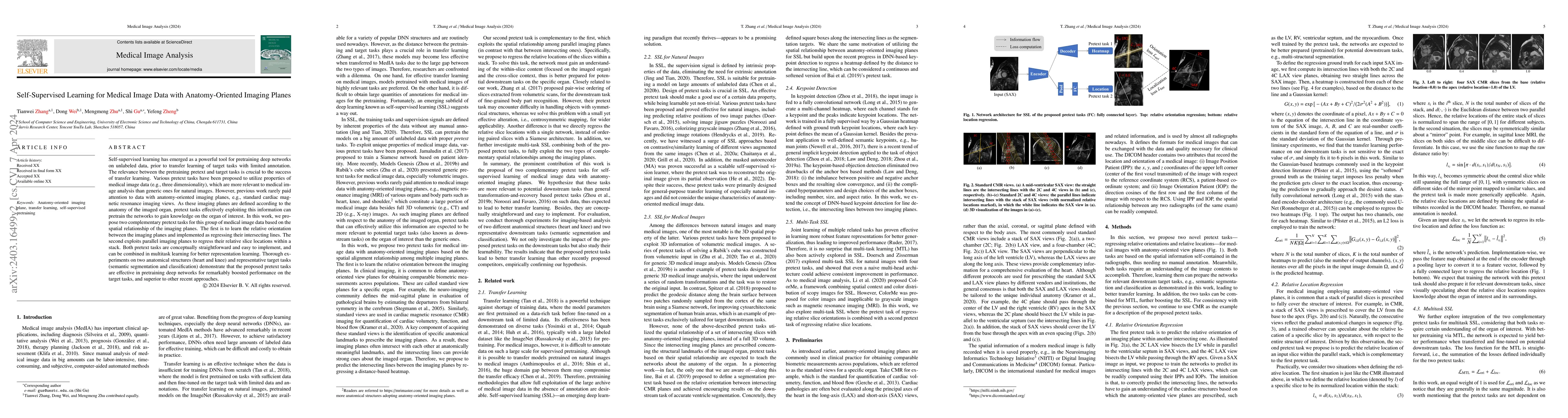 Thumbnail for Self-Supervised Learning for Medical Image Data with Anatomy-Oriented
  Imaging Planes