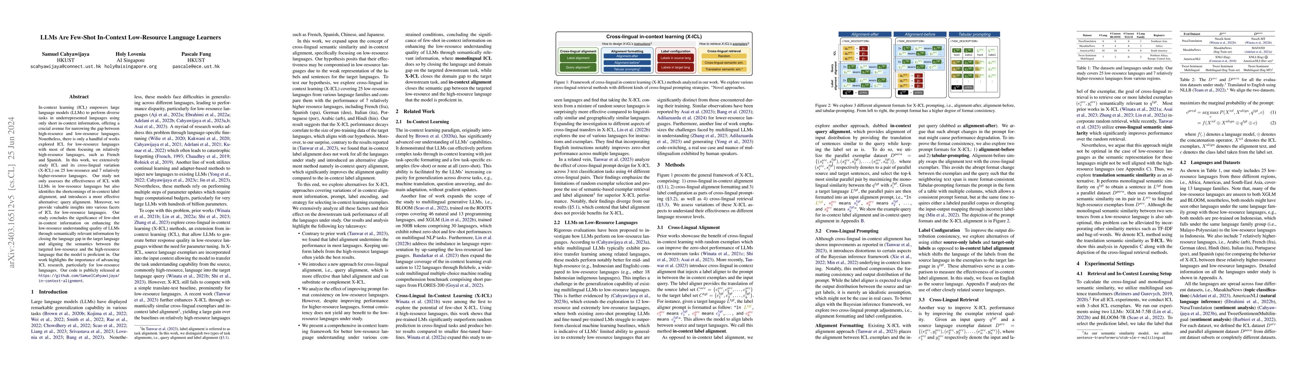 Thumbnail for LLMs Are Few-Shot In-Context Low-Resource Language Learners