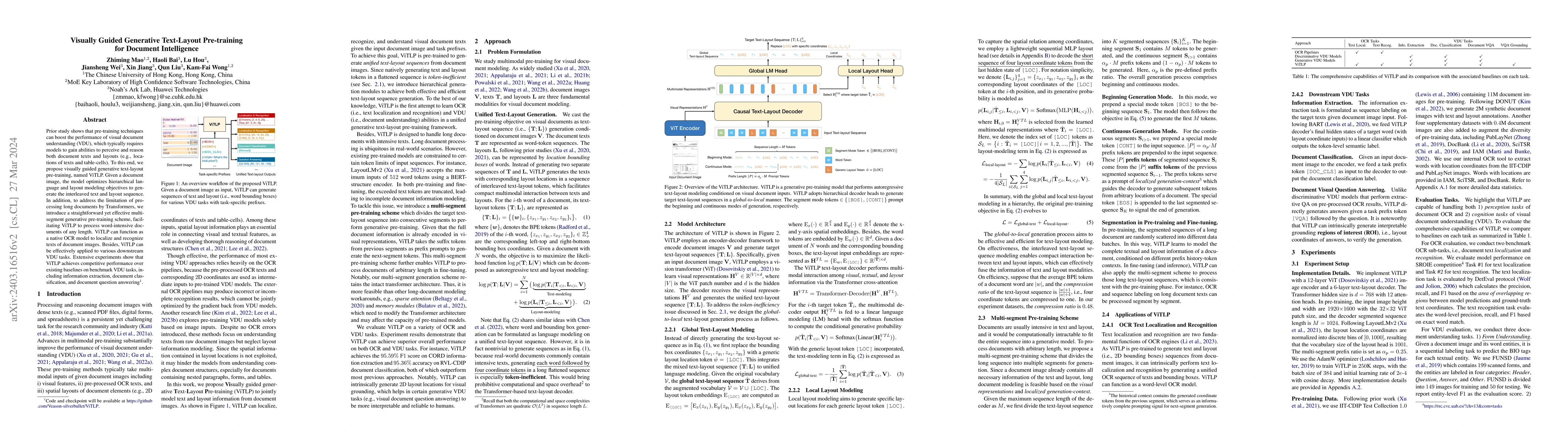 Thumbnail for Visually Guided Generative Text-Layout Pre-training for Document
  Intelligence