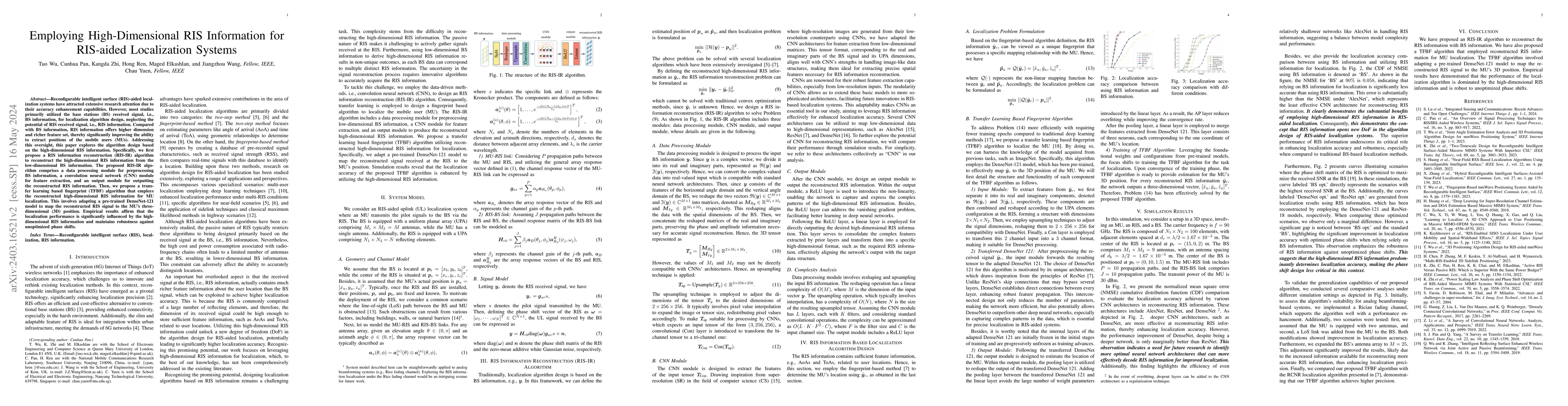 Thumbnail for Employing High-Dimensional RIS Information for RIS-aided Localization
  Systems