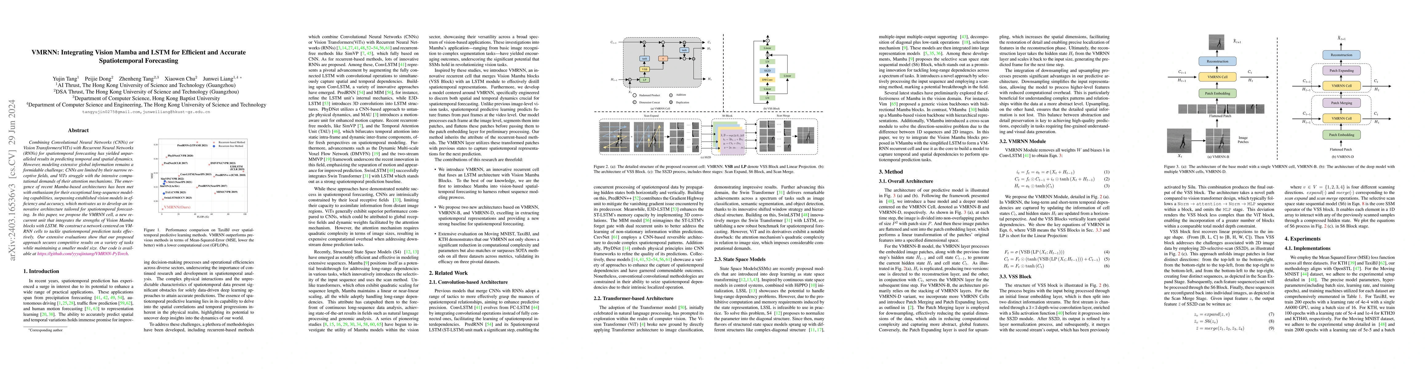Thumbnail for VMRNN: Integrating Vision Mamba and LSTM for Efficient and Accurate
  Spatiotemporal Forecasting